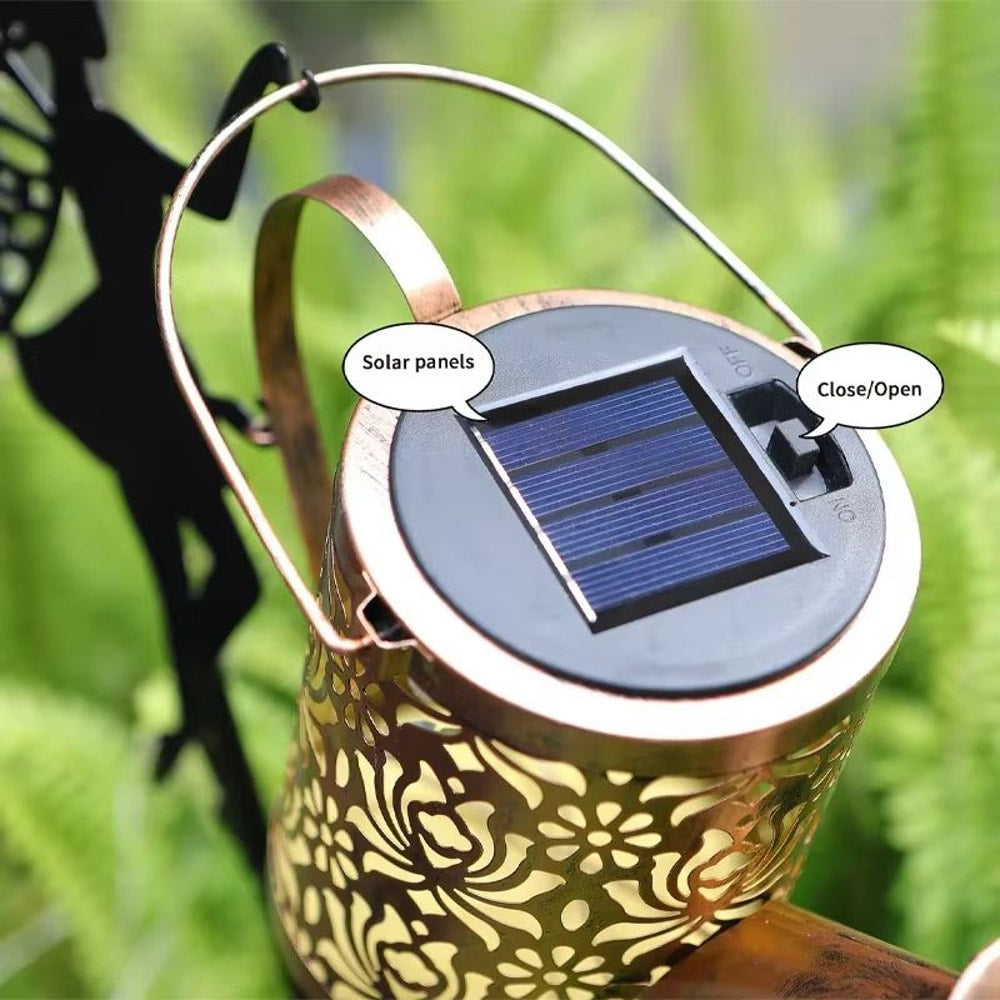 Solar Watering Can Fairy Lights Outdoor Hanging Garden LED Decor